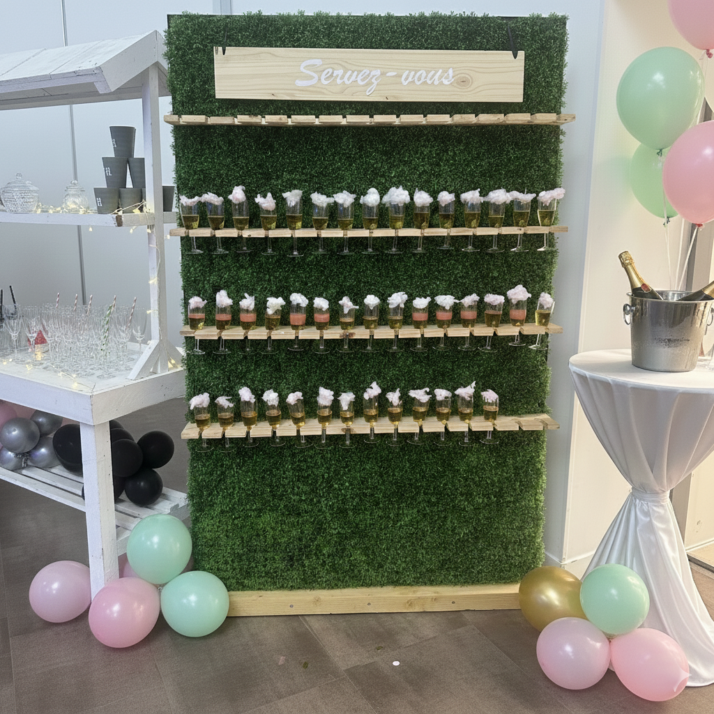 Mur à champagne 60 coupes